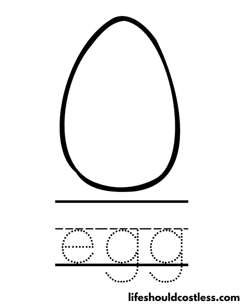 Letter E Is For Egg Worksheet Example