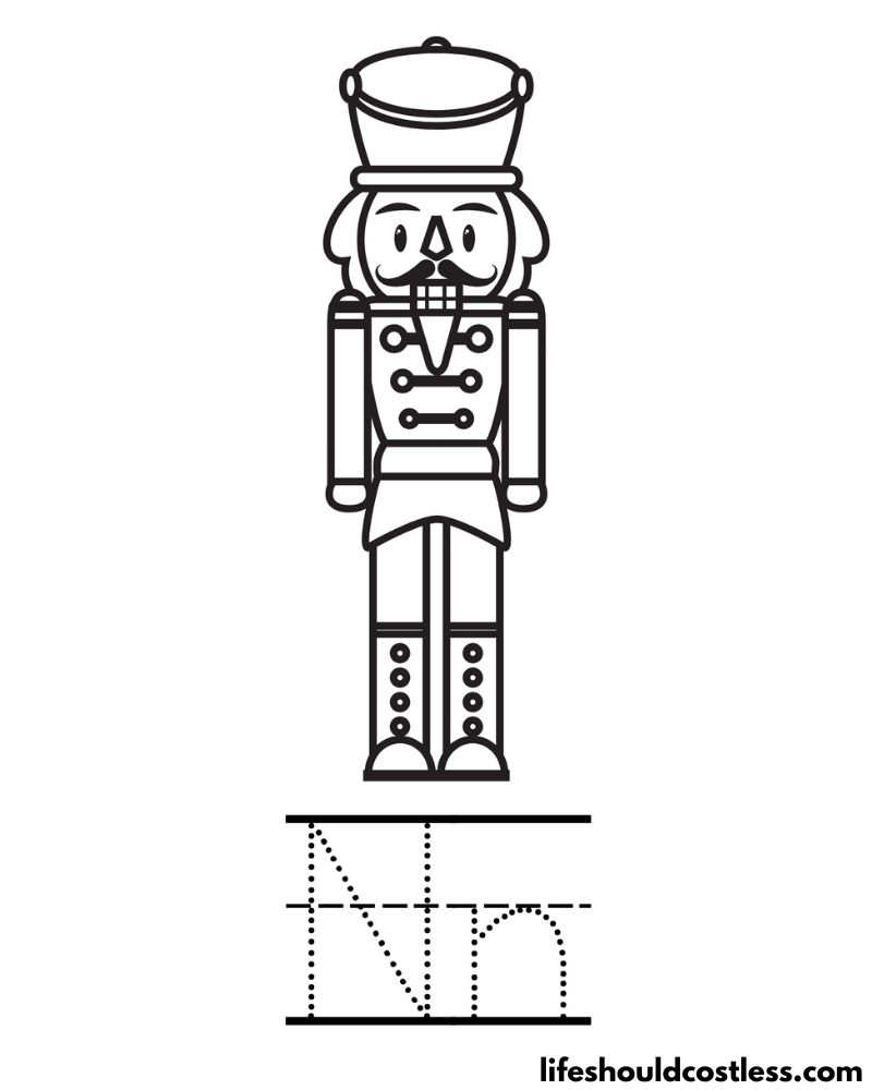 Letter N Is For Nutcracker Coloring Page Example