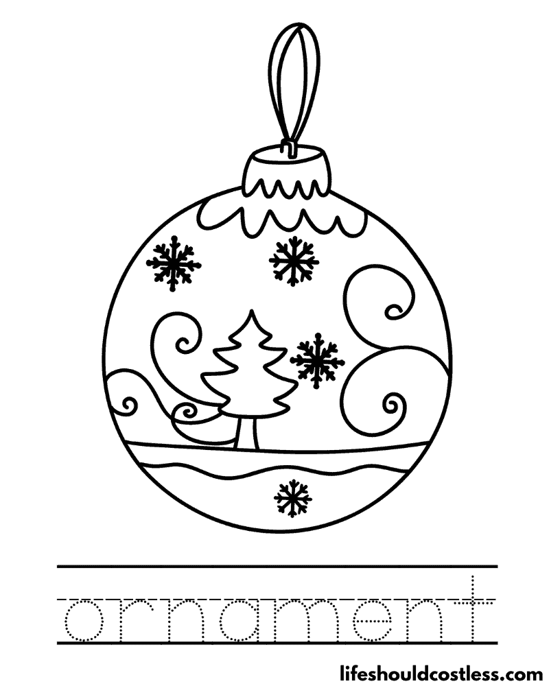 Letter O Is For Ornament Worksheet Example