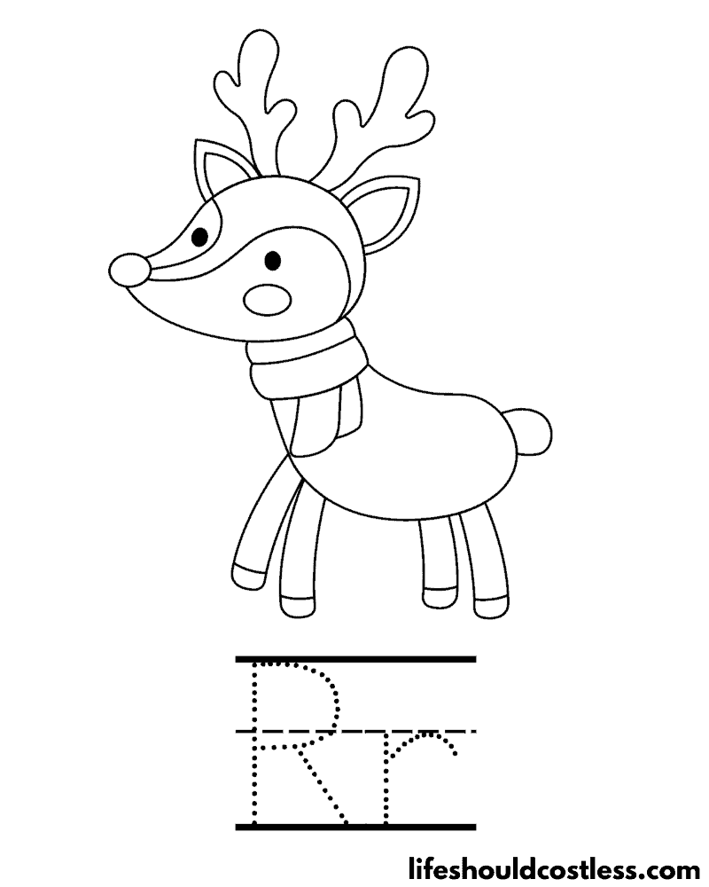 Letter R Is For Rudolph Coloring Page Example
