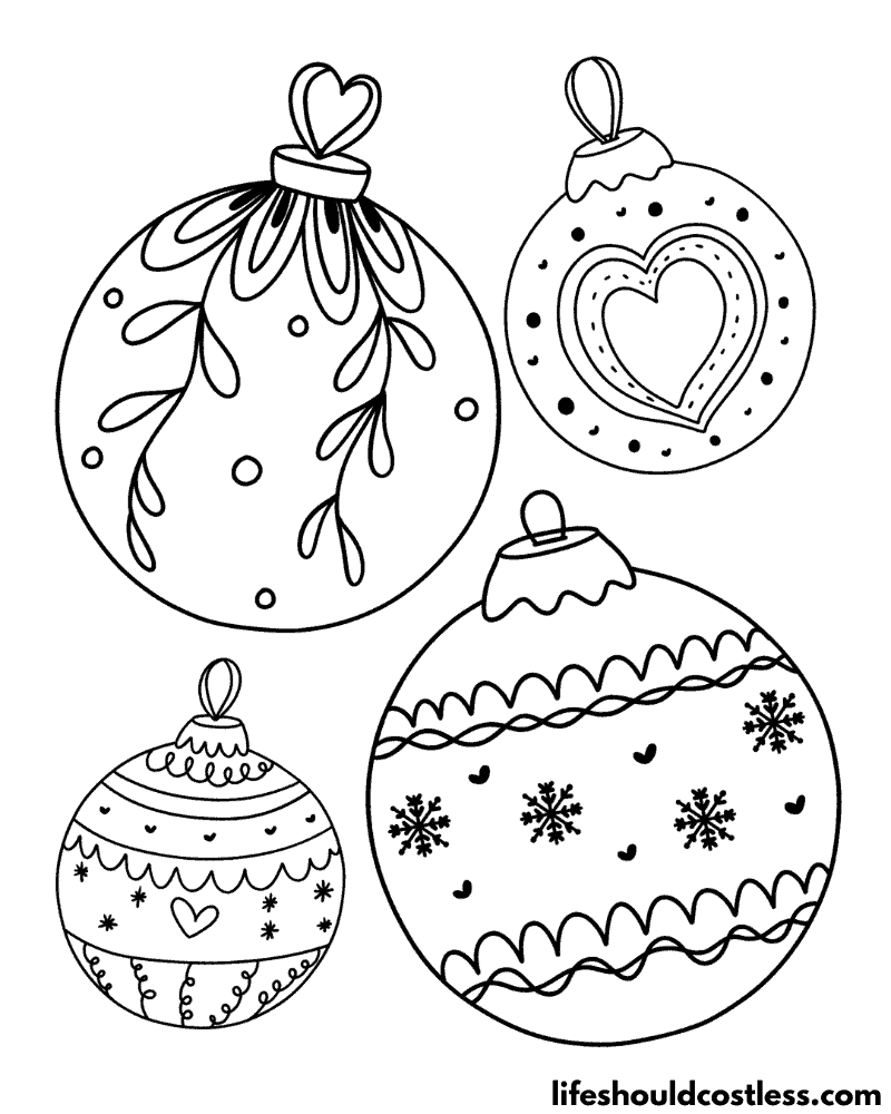 Christmas Ornament Coloring Pages (free printable PDF template) - Life ...