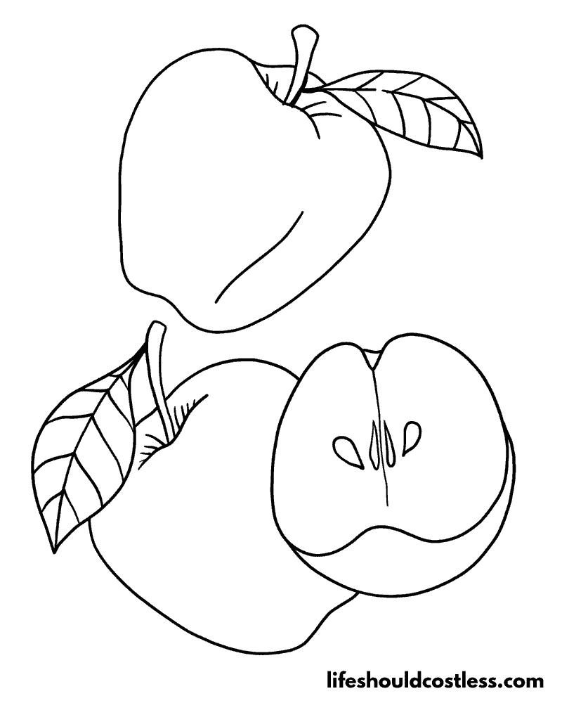 Realistic Colouring Pages Apple Example