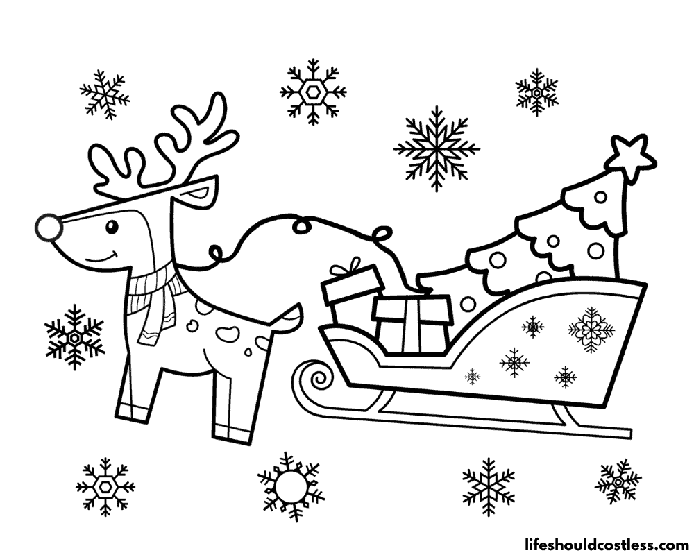 Rudolph Coloring Page Example