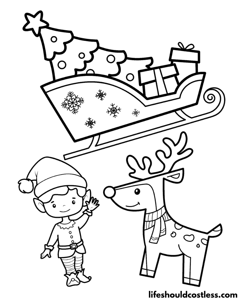 Rudolph Colouring Page Example