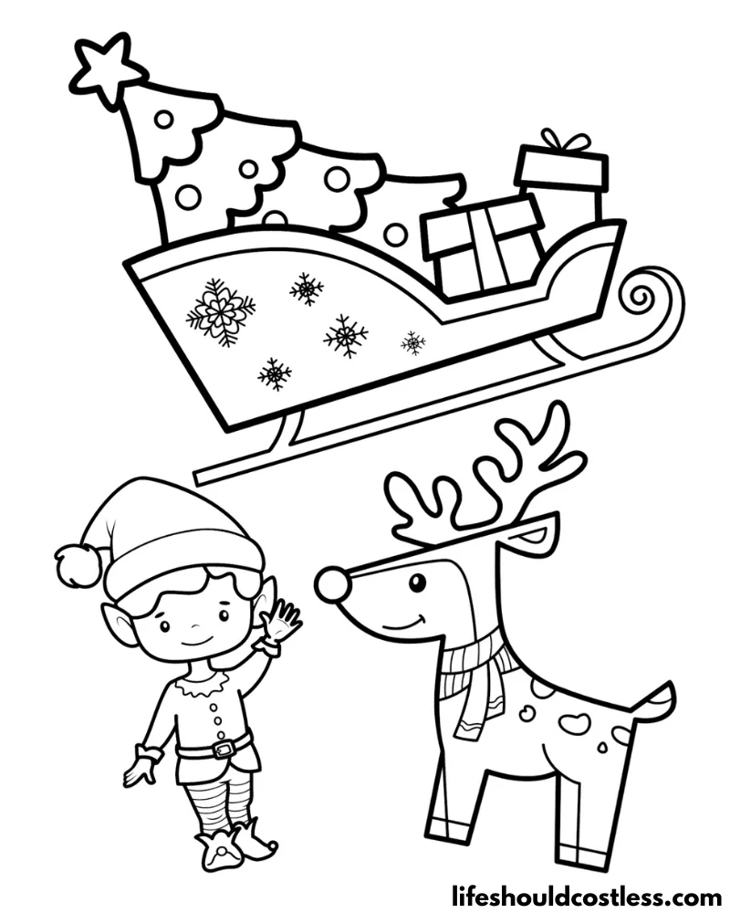 santa and rudolph coloring pages