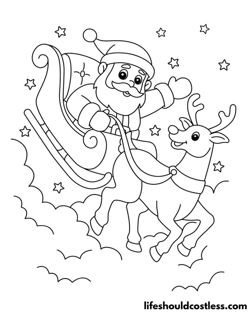 Rudolph Red Nosed Reindeer Coloring Page Example