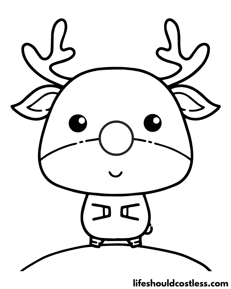 Rudolph The Red Nosed Reindeer Coloring Page Example