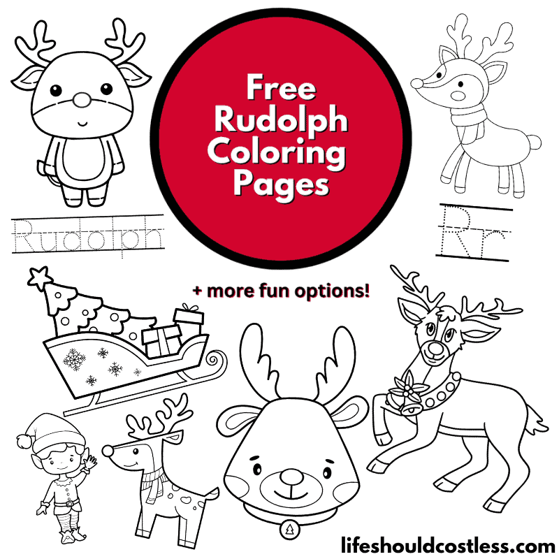 Rudolph the red nose reindeer coloring pages