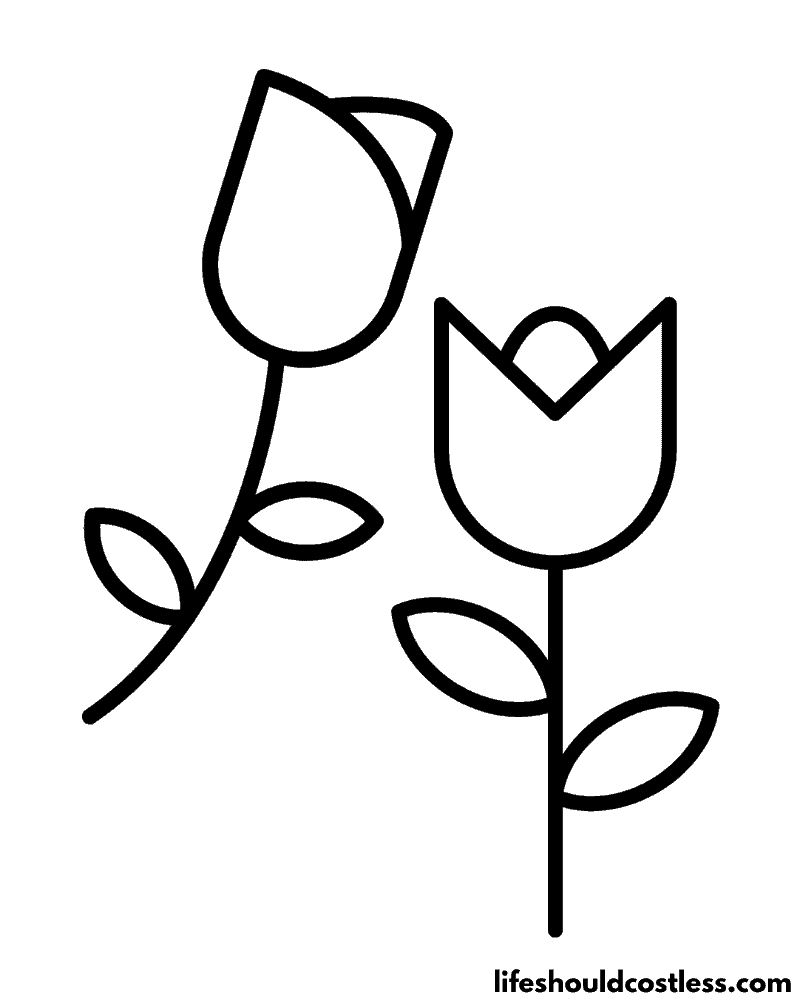 Tulip Colouring Pages Example