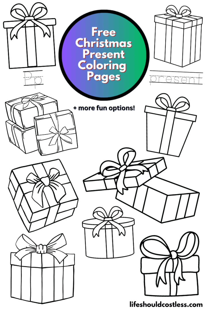 Christmas Present Coloring Pages (free printable PDF templates) - Life ...
