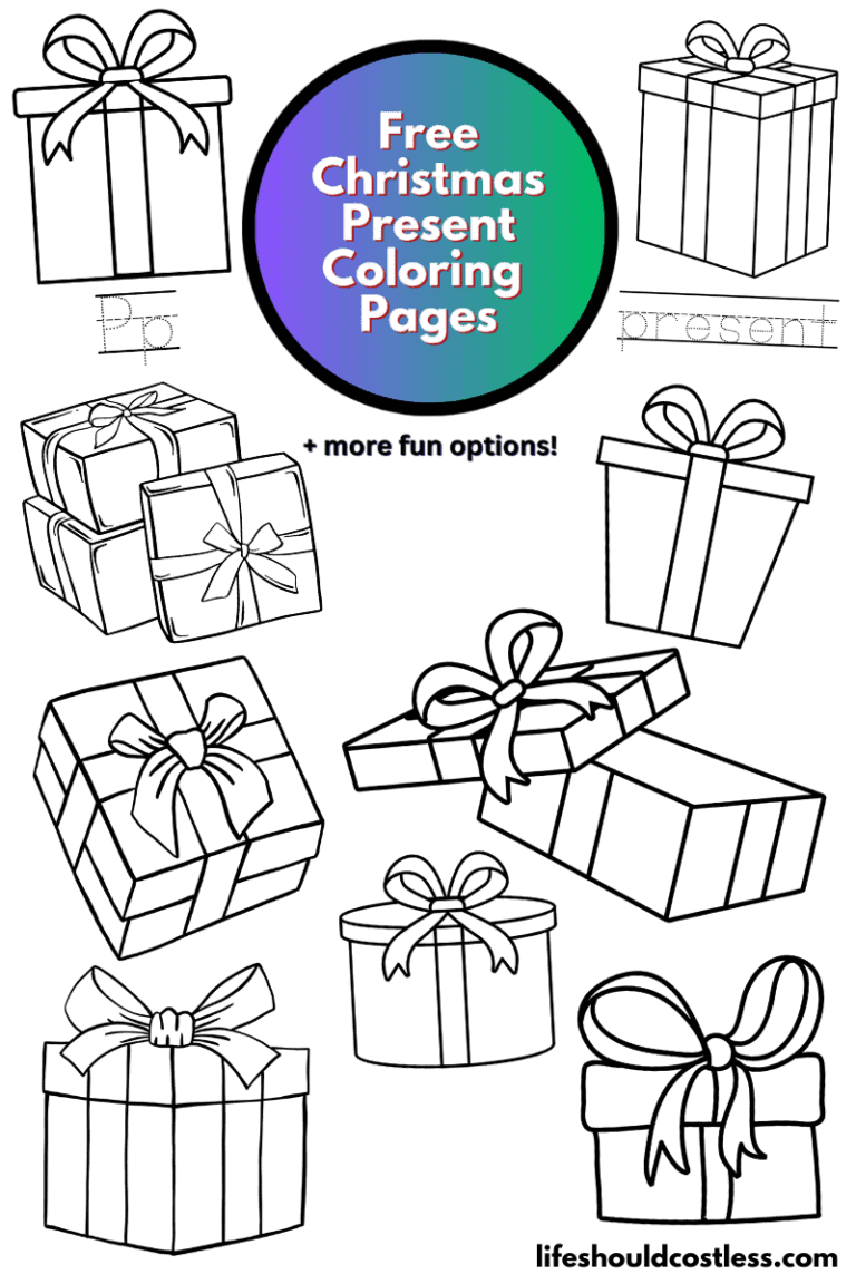 Christmas Present Coloring Pages (free printable PDF templates) - Life ...