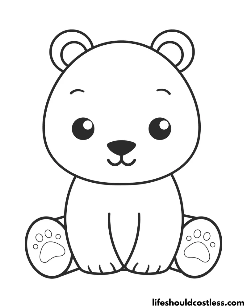 Baby Bear Colouring Pages Example