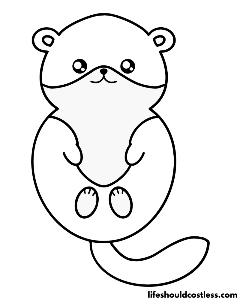 Baby Otter Coloring Sheet Example