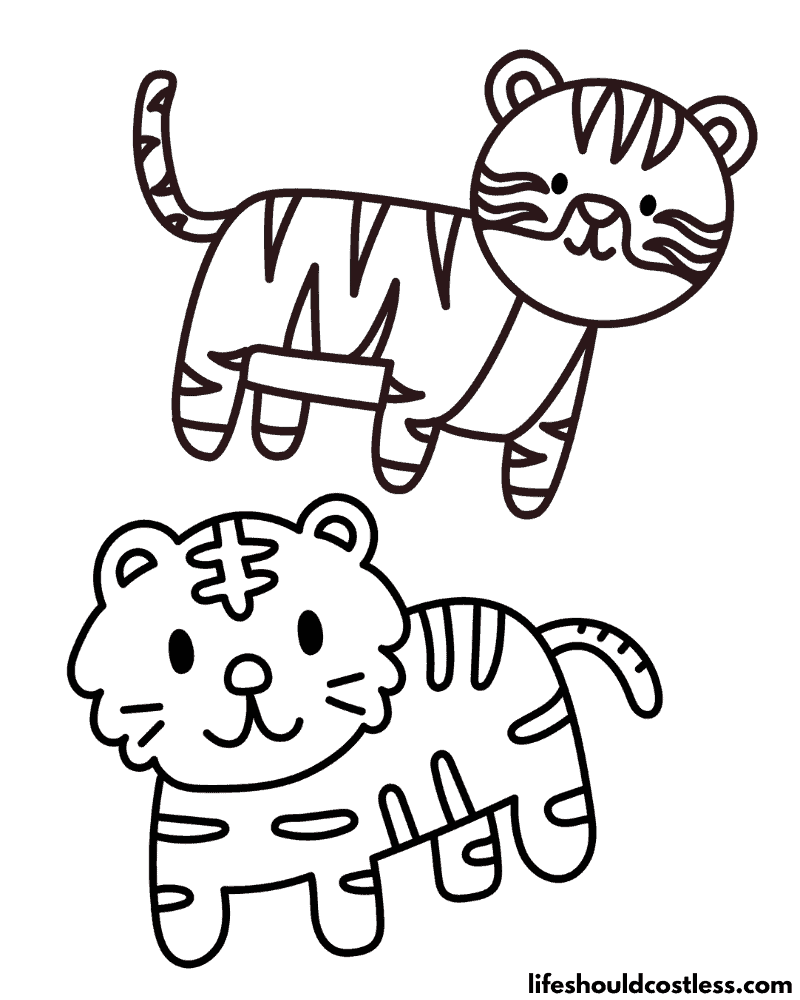 Baby Tiger Colouring In Pages Example