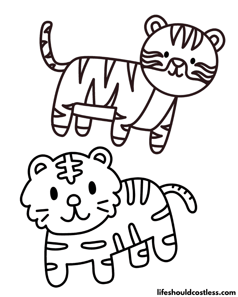 baby tiger coloring pages for kids