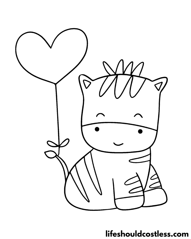 Baby Zebra Coloring Page Example