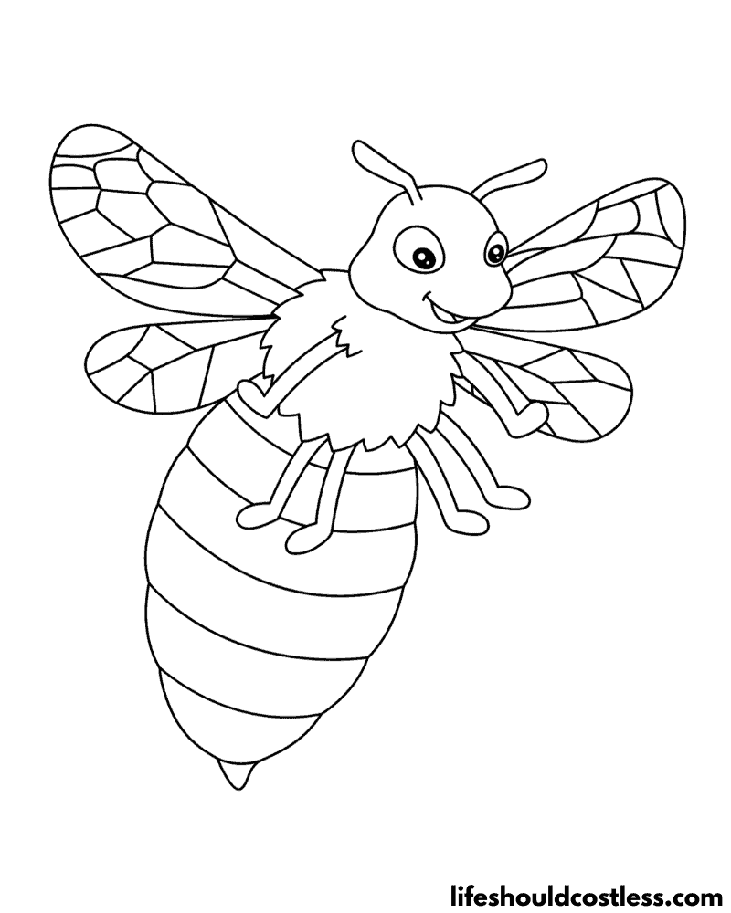 Bee Coloring Page Example