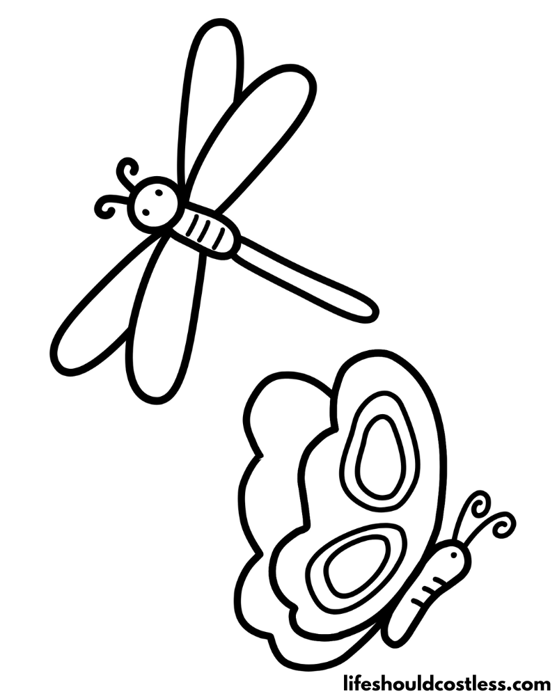 Beginner Dragonfly Coloring Sheets Example