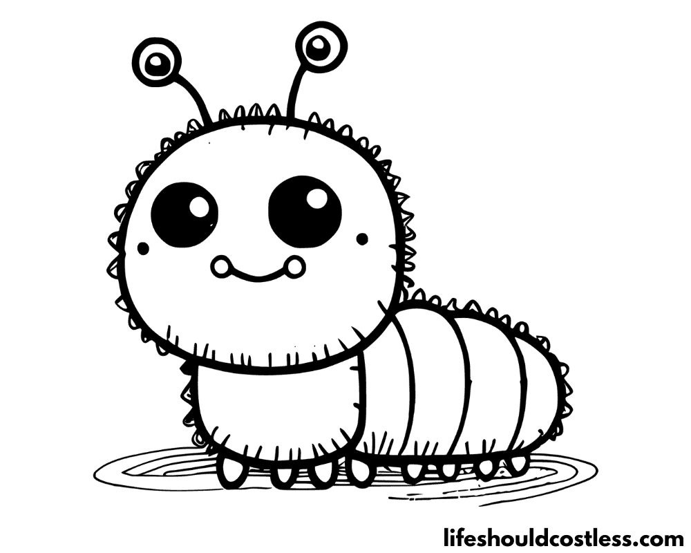 Caterpillar Colouring Pages Example