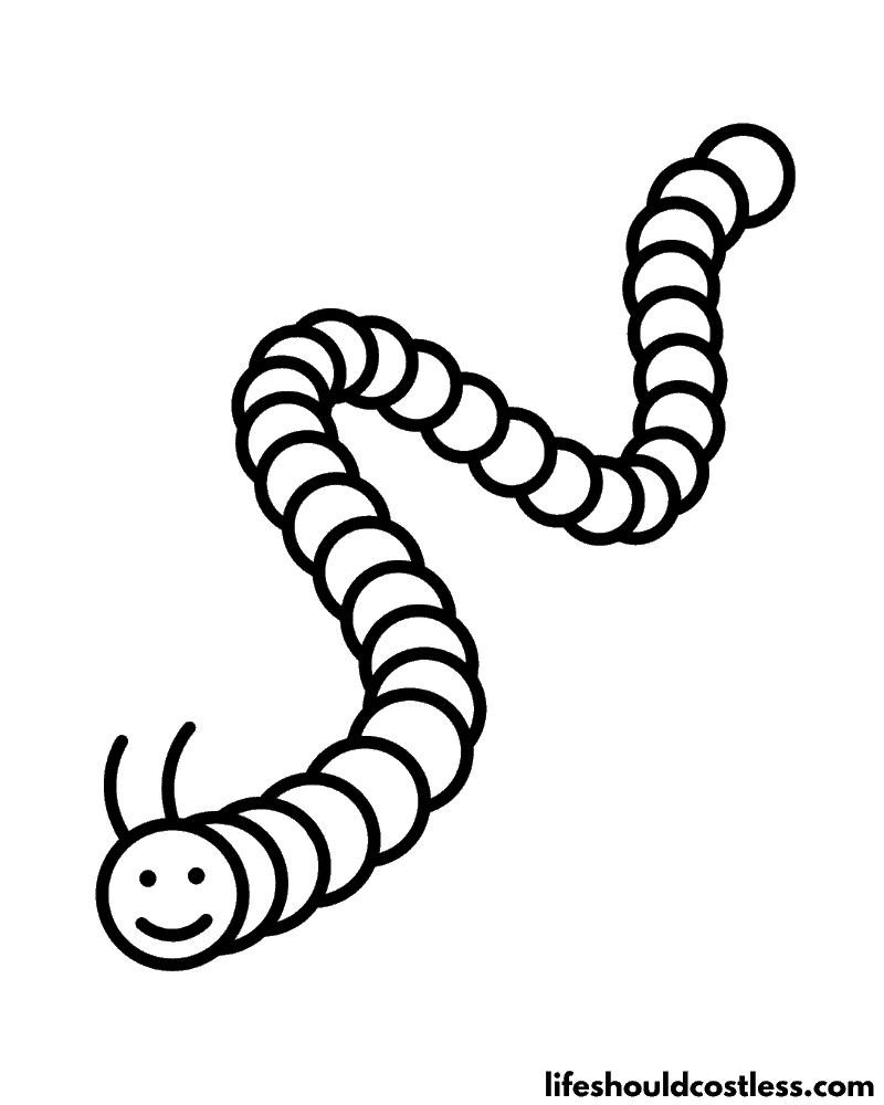 Coloring Page Caterpillar Example
