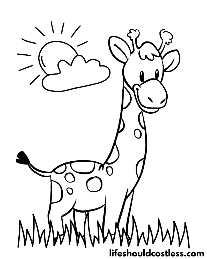 Coloring Page Giraffe Example