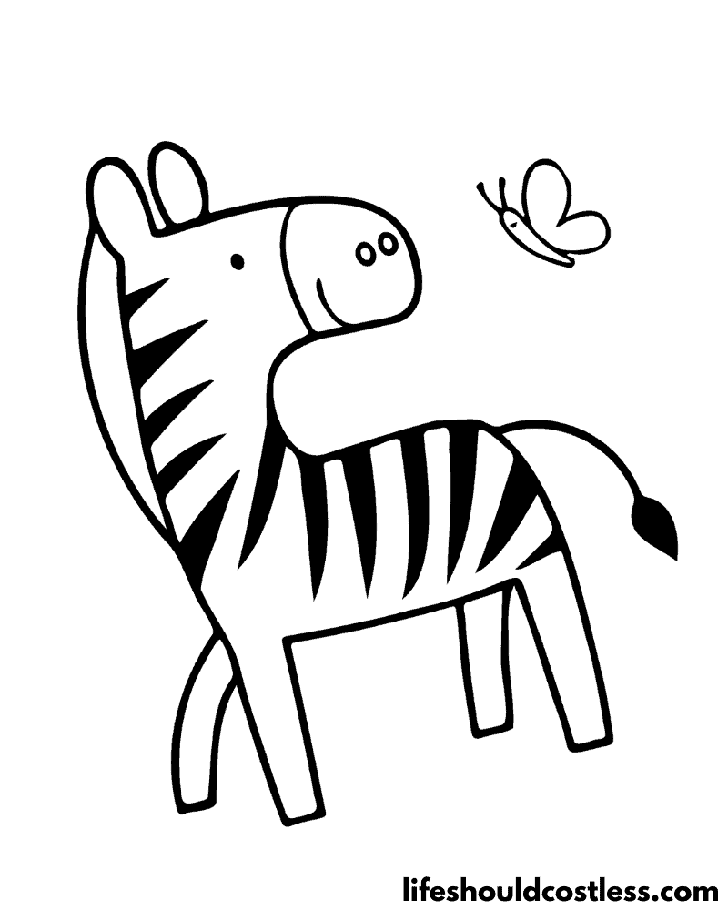 Coloring Page Of A Zebra Example