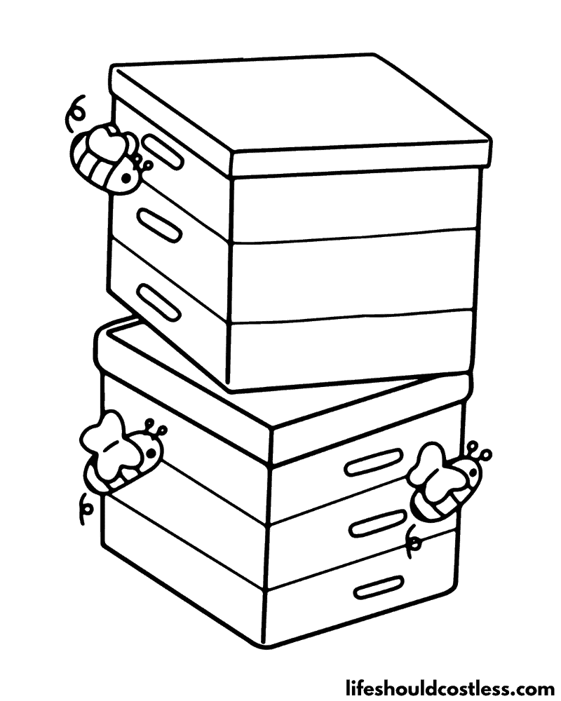 Coloring Page Of Bees Example