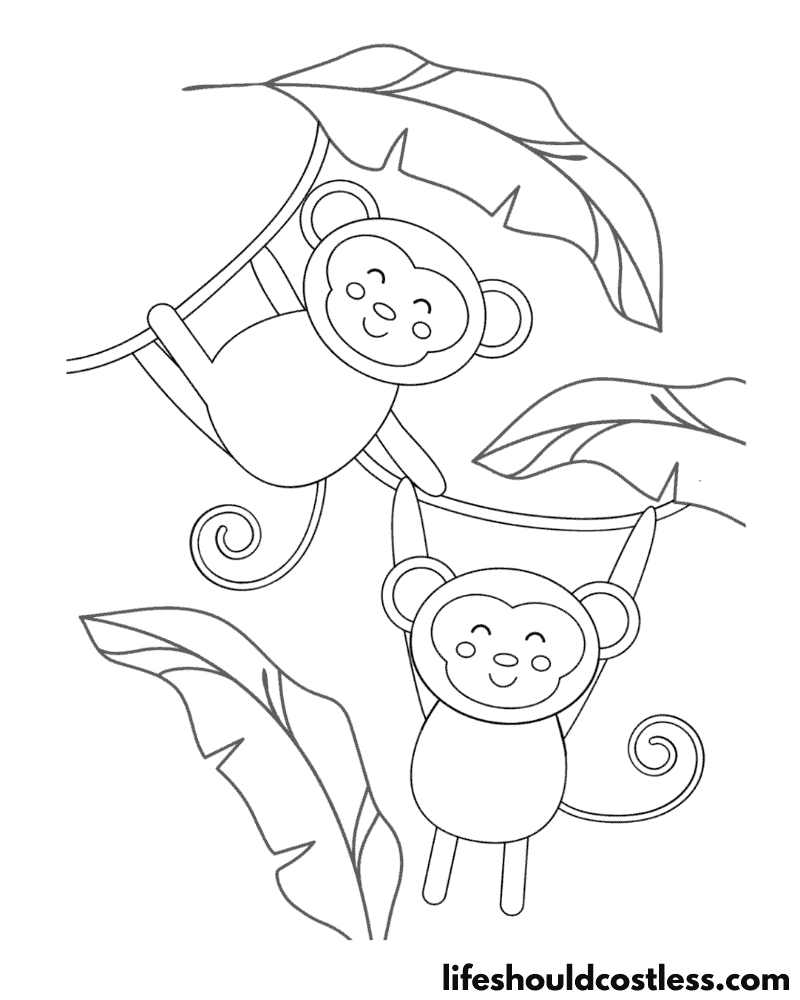 Coloring Page Of Monkey Example