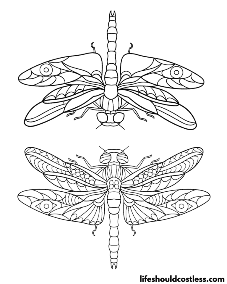 Dragonfly Coloring Pages (free printable PDF templates) - Life Should ...