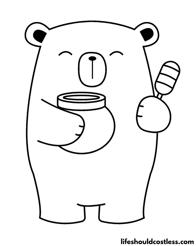Coloring Pages Of Bear With Honey Example