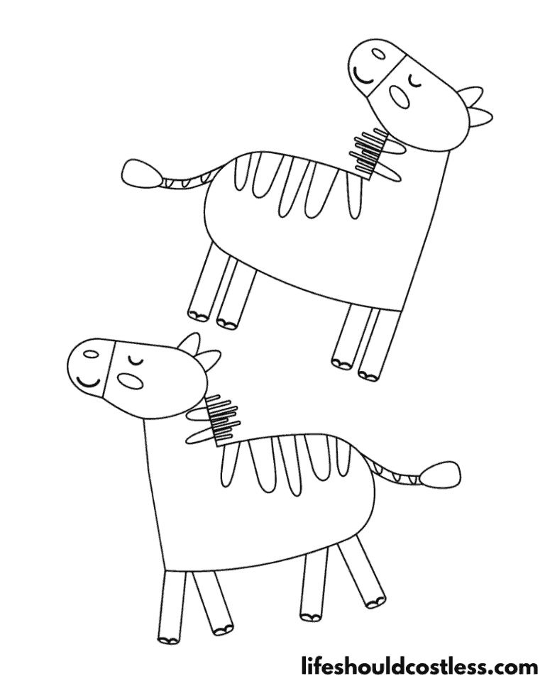 Zebra Coloring Pages (free printable PDF templates) - Life Should Cost Less