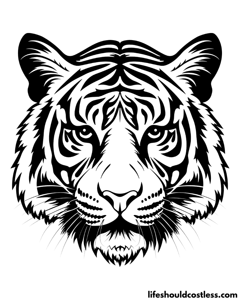 Coloring Pages Tiger Head Example