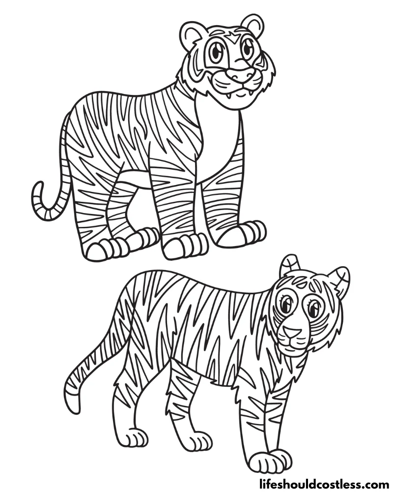 Coloring Pages Tigers Example
