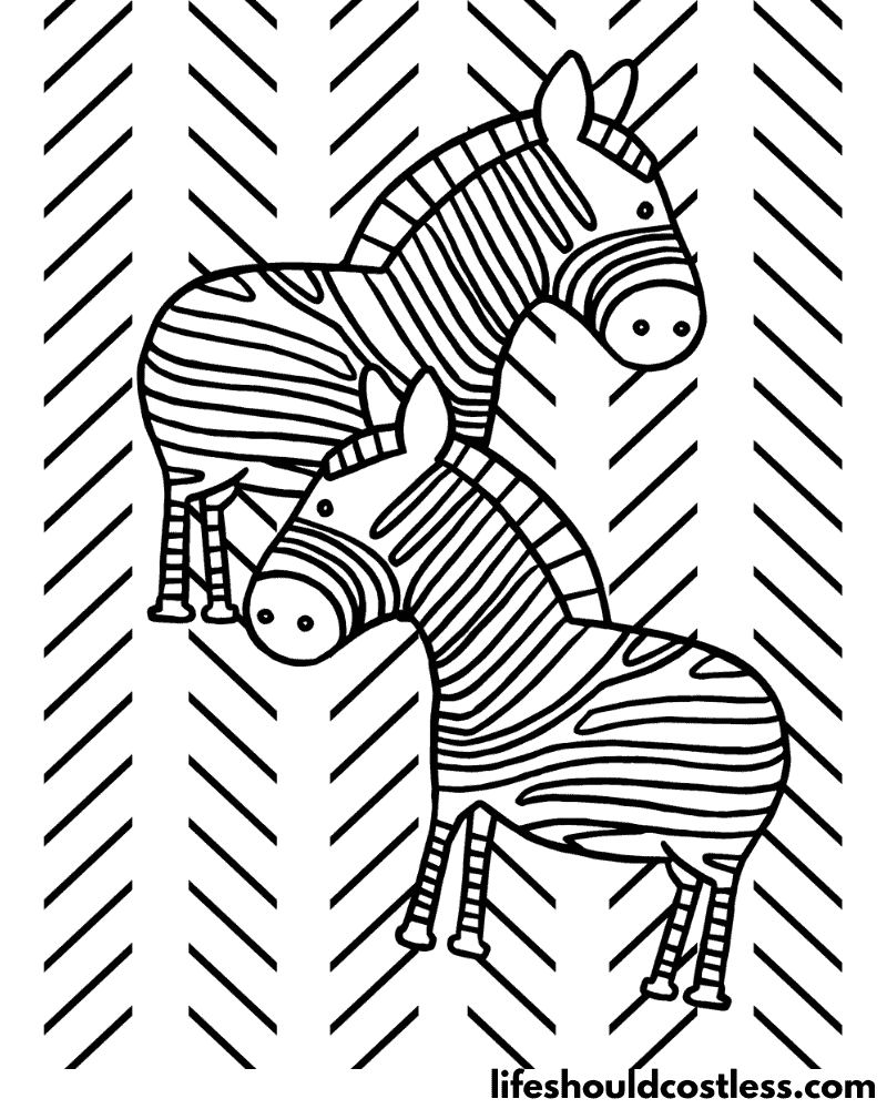 Colouring Page Zebra Example