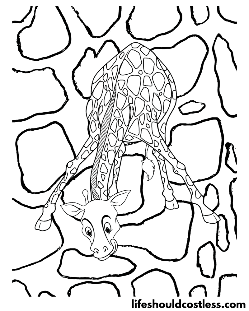 Colouring Pages Giraffe Example