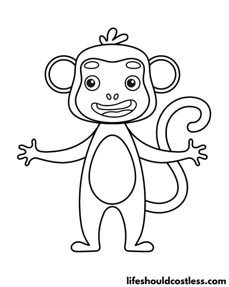 Monkey Coloring Pages (free PDF prints) - Life Should Cost Less