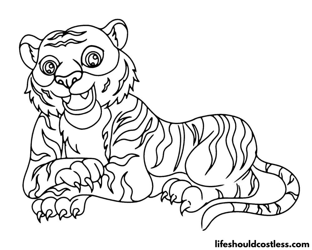 Colouring Pages Tiger Example