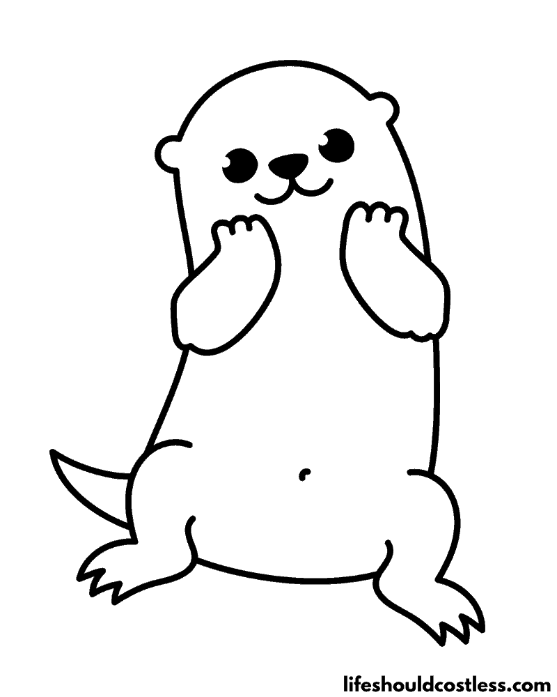 Cute Otter Coloring Pages Example