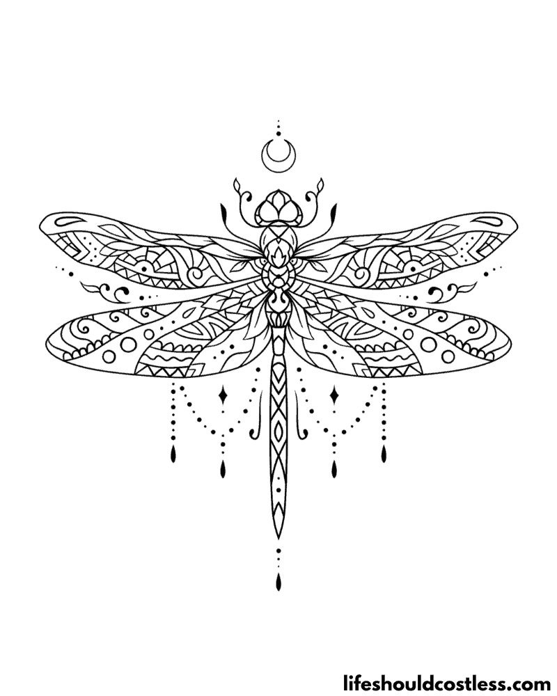 Dragon Fly Coloring Sheet Example