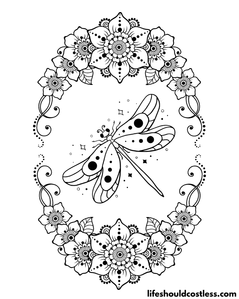 Dragonfly Colouring Sheet Example
