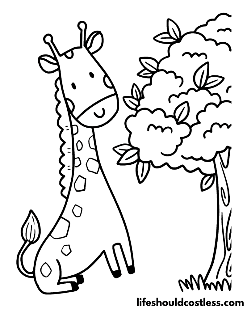 Giraffe Coloring Page Example
