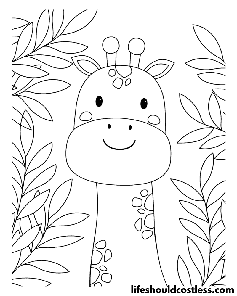 Giraffe Colouring Page Example