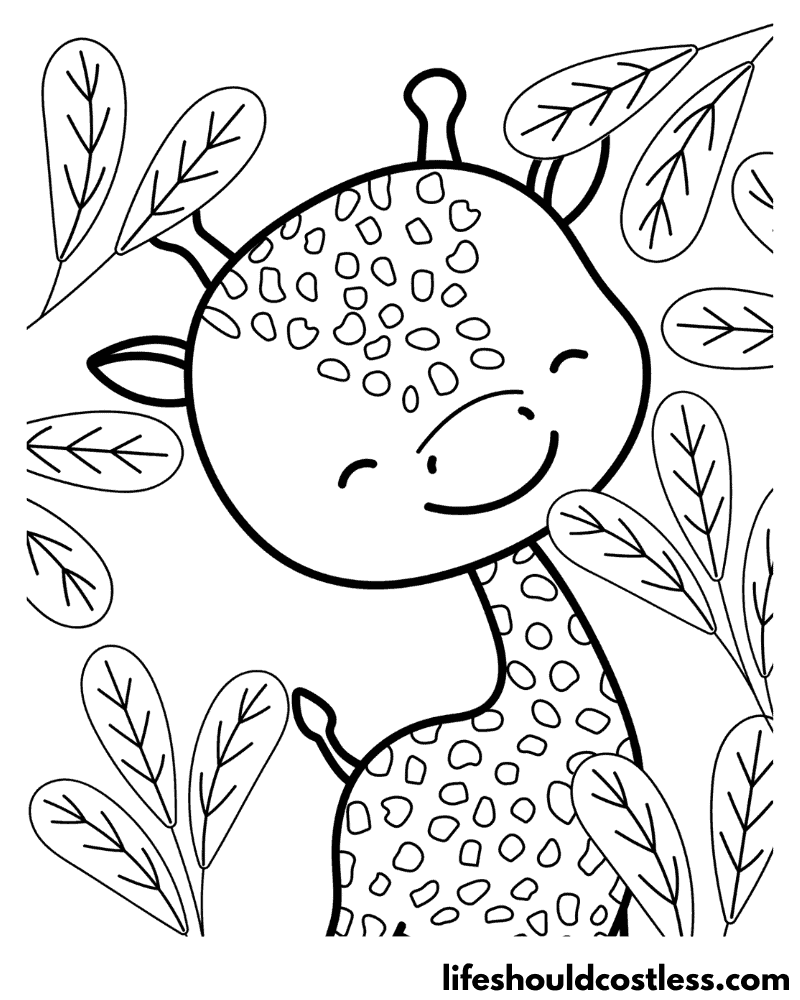 Giraffe Colouring Pages Example