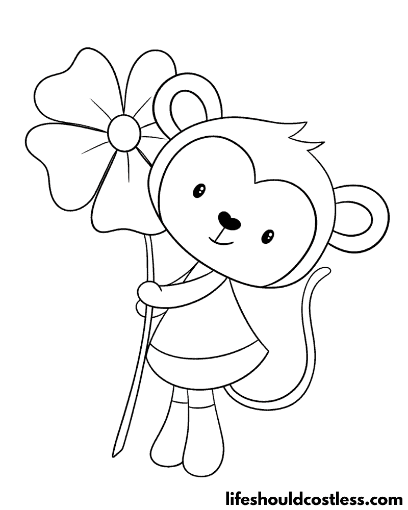 girl baby monkey coloring pages