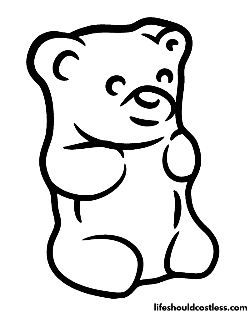 Gummy Bear Coloring Page Example