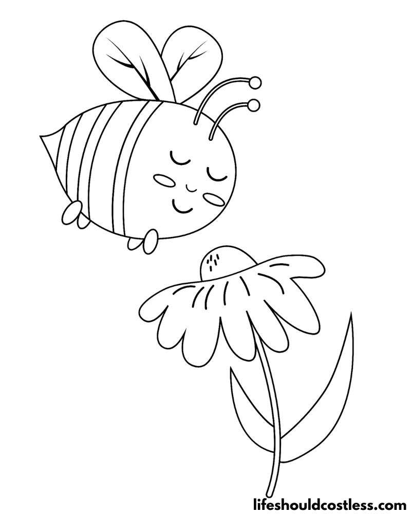 Honey Bee Coloring Page Example