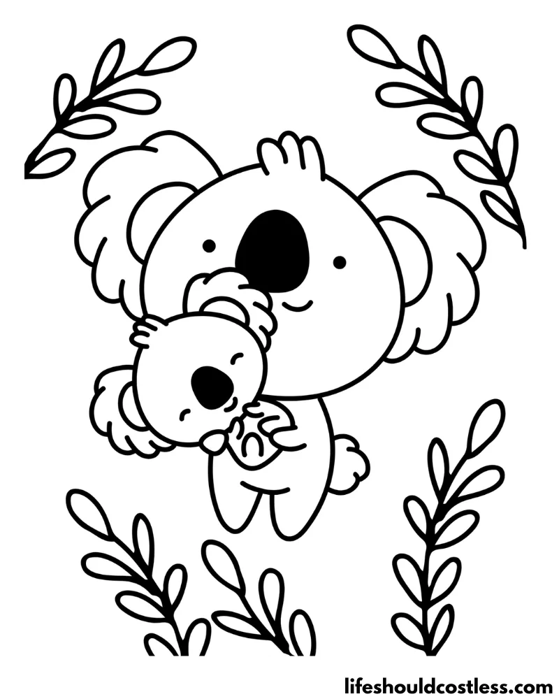 Koala Disegni da Stampare e Colorare: immagini PDF A4 - GBR