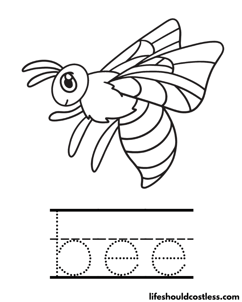 Letter B Is For Bee Worksheet Example