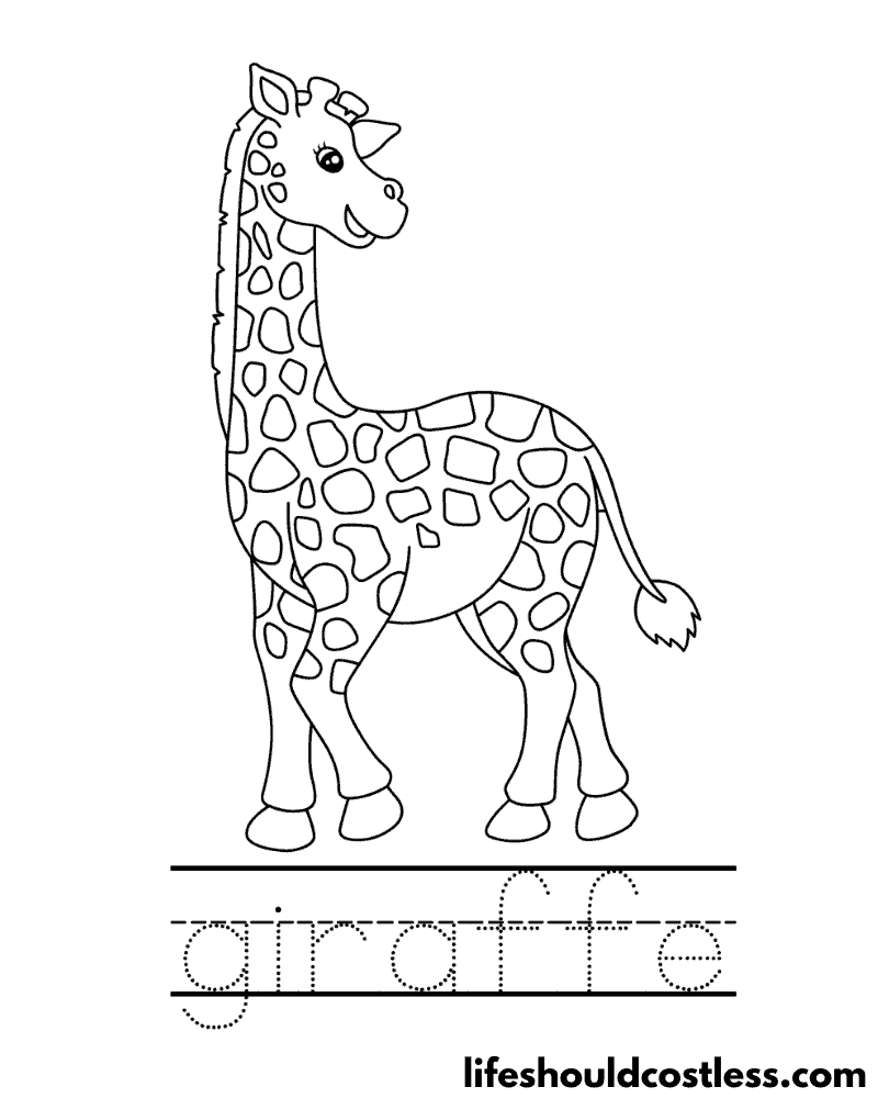 Letter G Is For Giraffe Worksheet Example