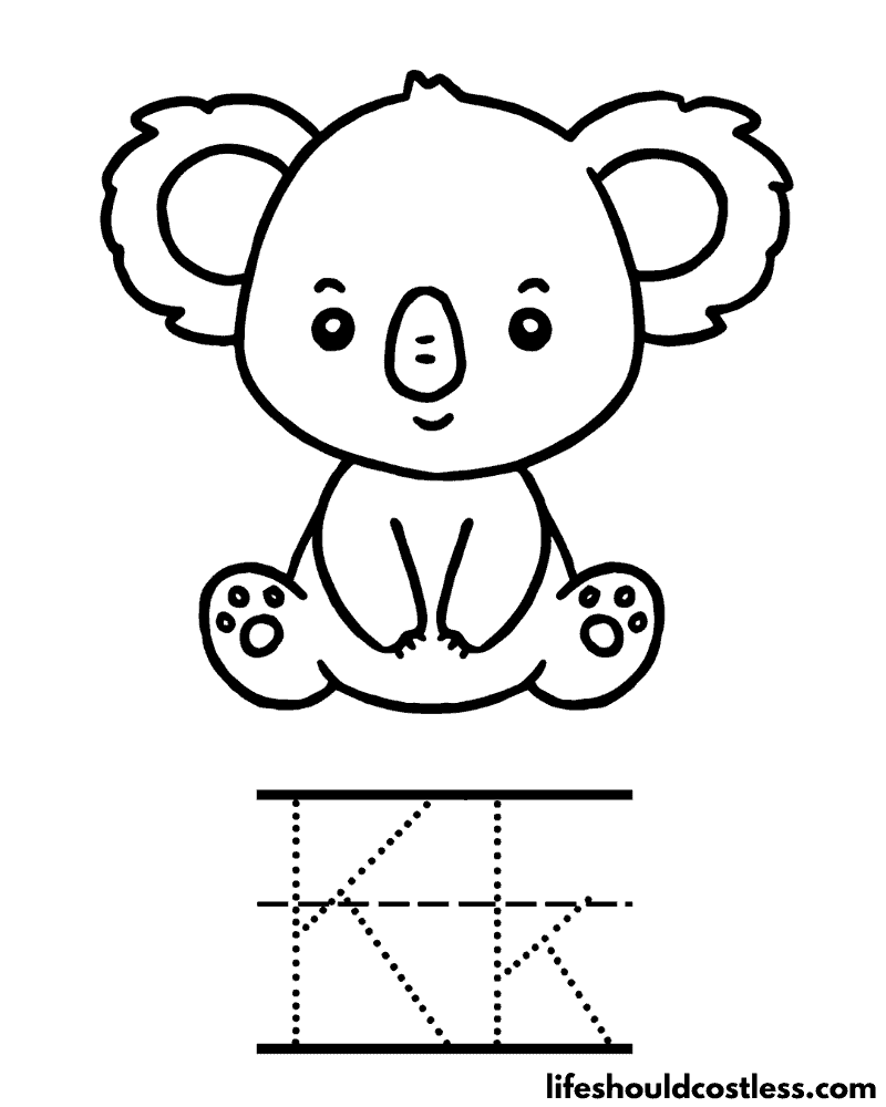 Letter K Is For Koala Coloring Page Example